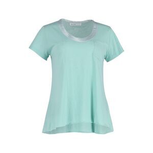 Sacai Luck Tulle-Lined T-shirt in Turquoise Cotton